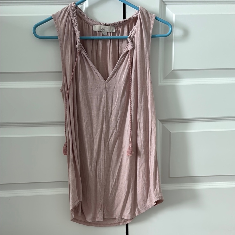 LOFT Pink Cut Out Sleeveless Tank Top